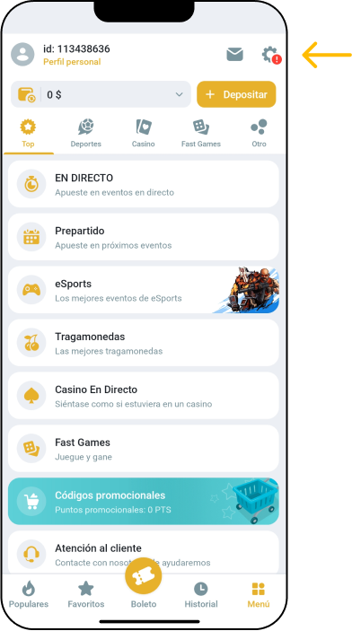 Verificación de cuenta - App Melbet México